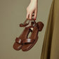 2025 Summer Women Sandals Low Heels Basic Genuine Leather Concise Office Plus Size 35-42 Ladies Casual Outdoor Shoes