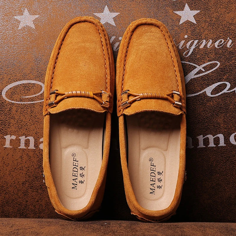 Men Suede Leather Loafers Shoes | Slip on Non-slip Driving Loafers for Men
