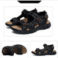 Summer Men's Leather Sandals Outdoor Resort Beach Shoes Soft Rubber Lightweight Hiking Shoes Anti-slip Wear-resistant Flip Flops