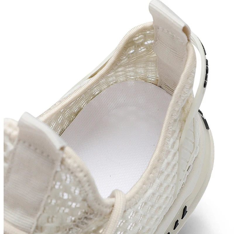 Men's Shoes Summer Hollow Mesh Breathable Shoes Men Casual Sports Running Sneakers Fashion Comfortable Mens Beach Shoes