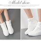 Designer Woman Breathable High Top Black White Boots Women Casual Sport Shoes Platform Hidden Increasing Sneakers Leather Shoe