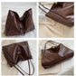 Women Tote Bag Fashion Underarm Pouch Large Capacity Soft Pu Leather Shoulder Bag Retro Crossbody Bag Casual Portable BucketBags