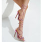 High Heels Shoes For Women Summer 2025 New Bow Tie Strap French sandals