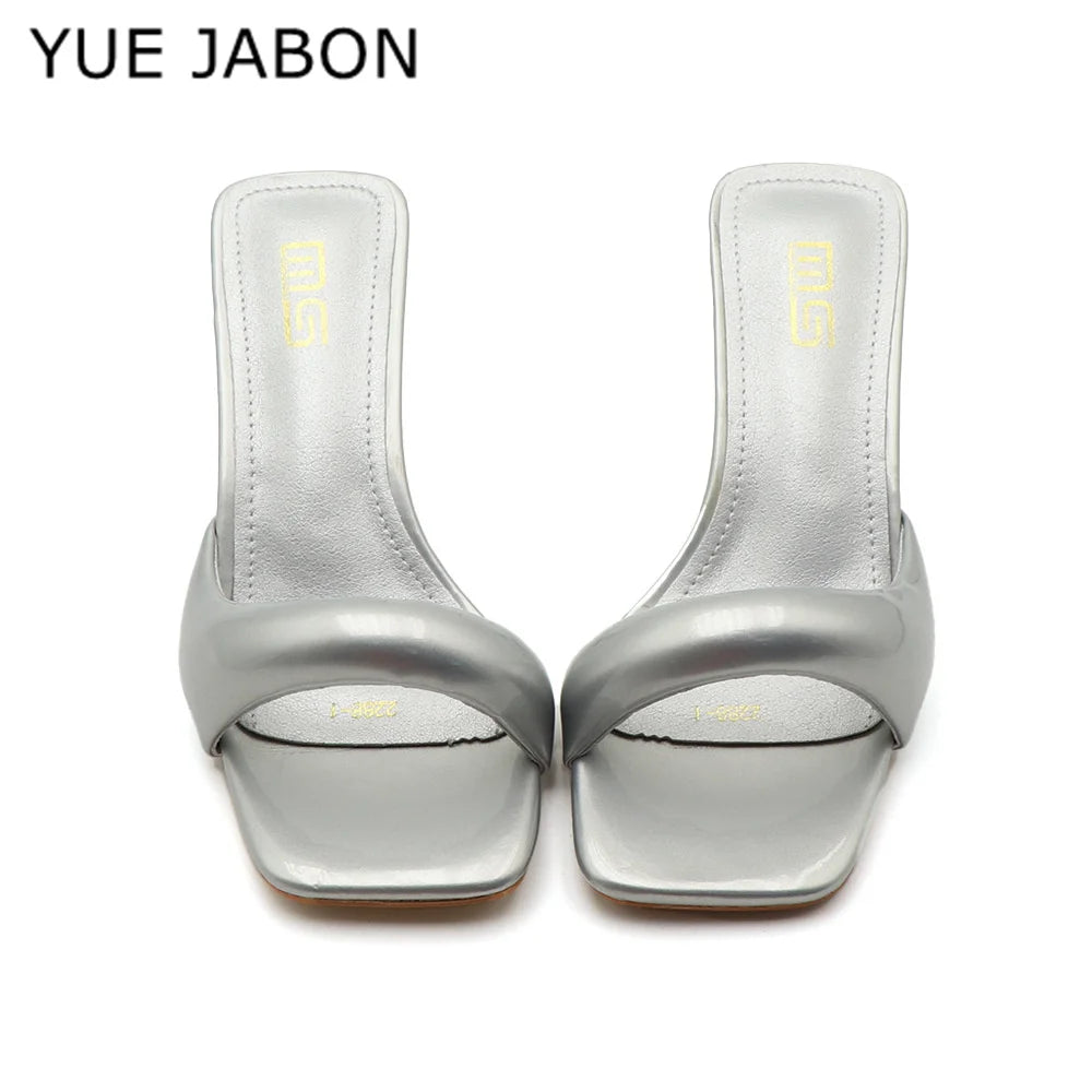 Black Red High Heel Sandals Women Open Toe Slingback Sandals Female Pumps Square Toe Summer Simple Designer Heeled Sandals
