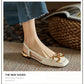 Retro Women Sandals Fashion Low-heeled Shoes Slingback Suede Office Ladies Shoes High Quality Elegant Slip on Woman Flat Sandals