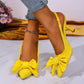 Summer Bow Wrapped Stiletto Sandals Women's Fashion Pointed Toe Shallow Mouth Slip Foot Anti-Slip Wear-Resistant High Heels