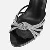 Liyke 2025 New Arrival Silver Crystal Narrow Band Women's Sandals Summer Party Wedding Prom Shoes Platform Open Toe High Heels