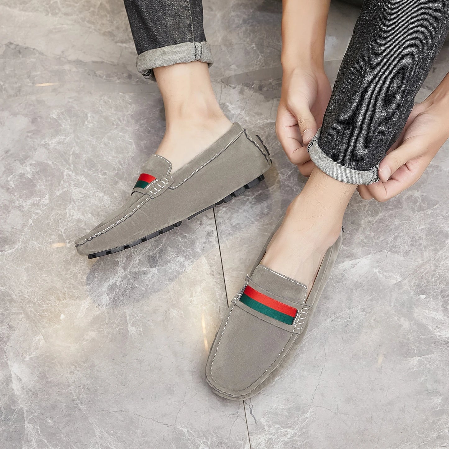 Men Suede Loafers | Comfortable Slip on Moccasins