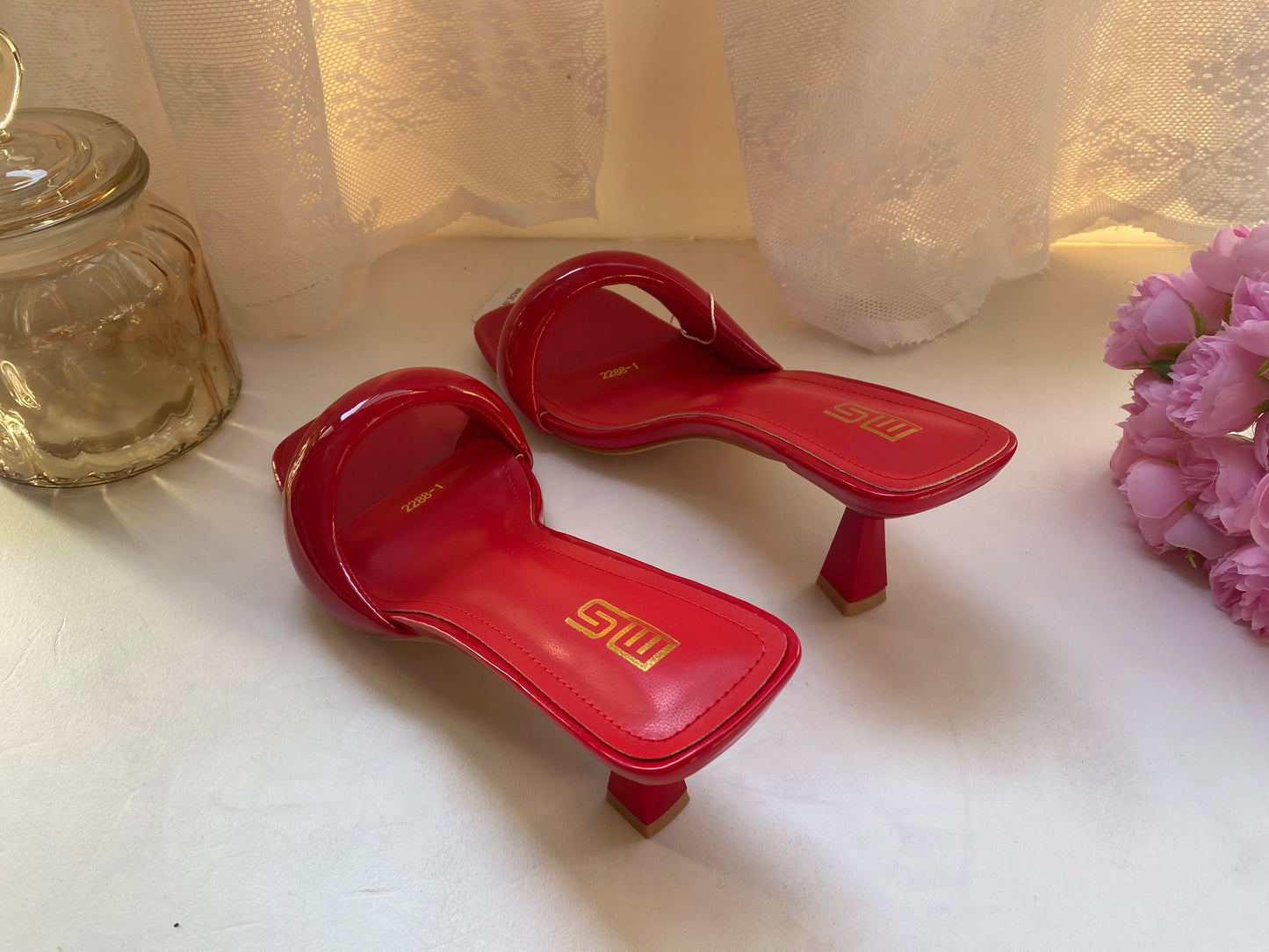 Black Red High Heel Sandals Women Open Toe Slingback Sandals Female Pumps Square Toe Summer Simple Designer Heeled Sandals