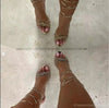 Liyke 2025 New Arrival Silver Crystal Narrow Band Women's Sandals Summer Party Wedding Prom Shoes Platform Open Toe High Heels