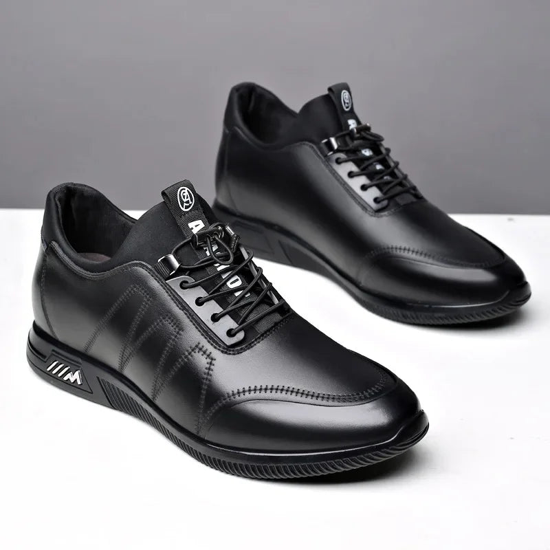 Invisible Height Increasing Leather Shoes