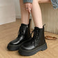 Women Boots Motorcycle Shoes Woman Leather Chelsea Ladie Classic Punk Female Goth Shoes High Platform Boots Women Botas Mujer