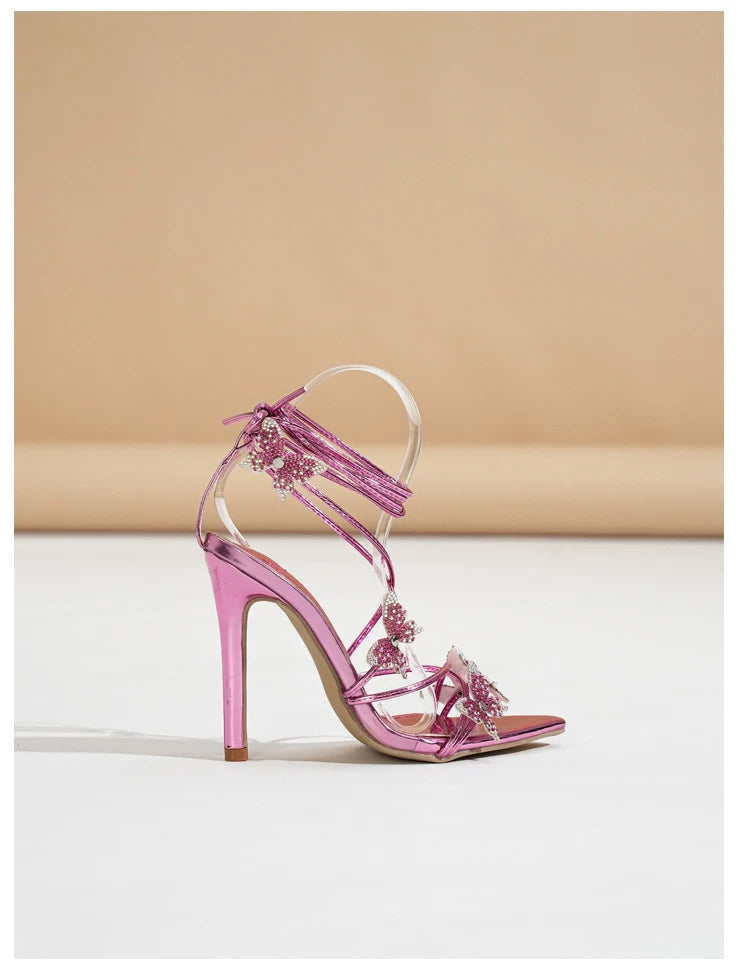 High Heels Shoes For Women Summer 2025 New Bow Tie Strap French sandals