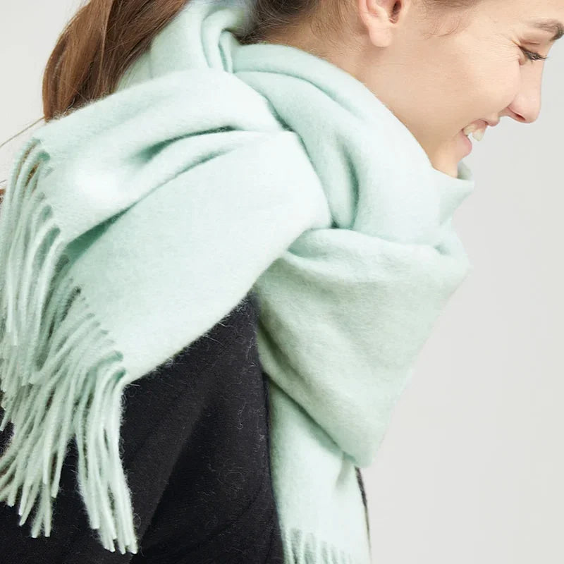 Solidlove 100% Wool Winter Scarf | Women's Fashion Cashmere Poncho Wrap | Elegant Scarves for Ladies | EnigmaParis