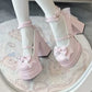 Bow Women Heeled Sandals Platform Mary Jane Shoes Woman Summer 2025 Trend Lolita Elegant Dress Chunky Pumps Zapatillas De Mujer