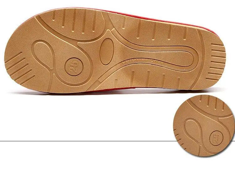 Genuine Leather Slippers Homes in indoor slipper summer open toe sandals men women elderly casual Slides shoes