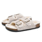 Men Women Plush Fur Slippers with Double Buckle Cork Sandals Winter Supper Warm Home Shoes Barefoot Comfort Footbed Sales
