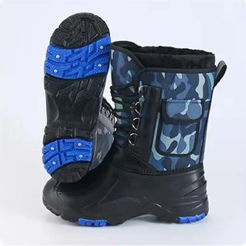 Winter Men's Outdoor Boots Warm Waterproof Snow Boots for Men Fishing Men's Non-slip Hiking Boots Male Sneakers Work