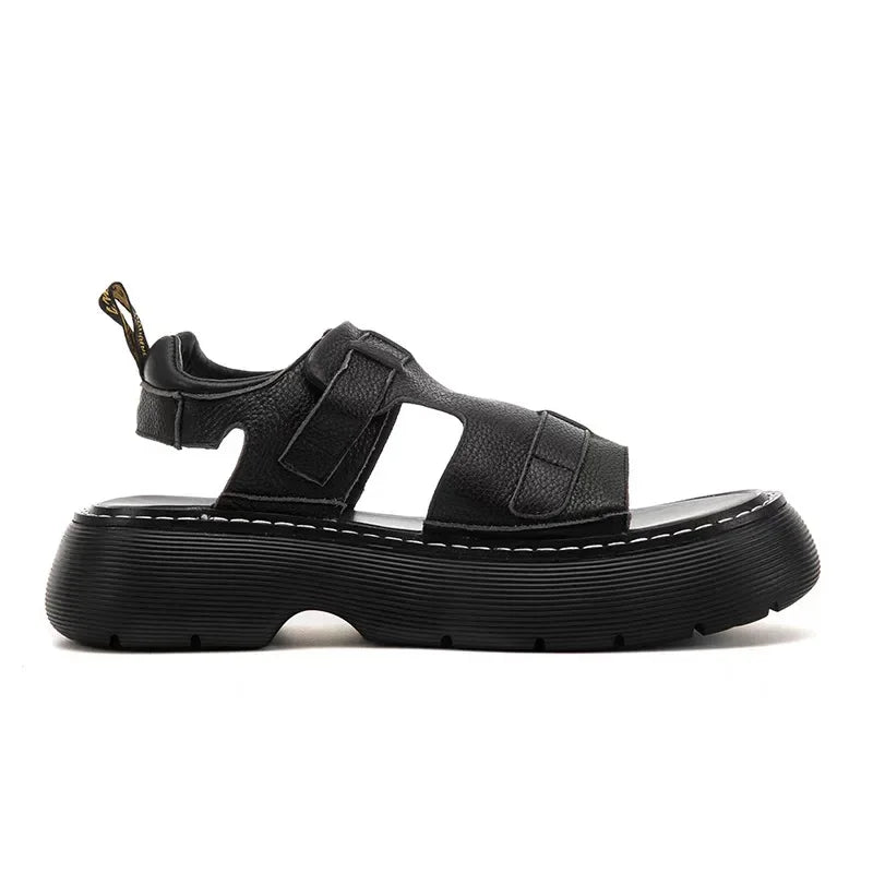 Men's Fashionable Genuine Leather Sandals 2023 Summer New Style Casual Sports Shoes Soft Bottom Anti-Slip Slippers