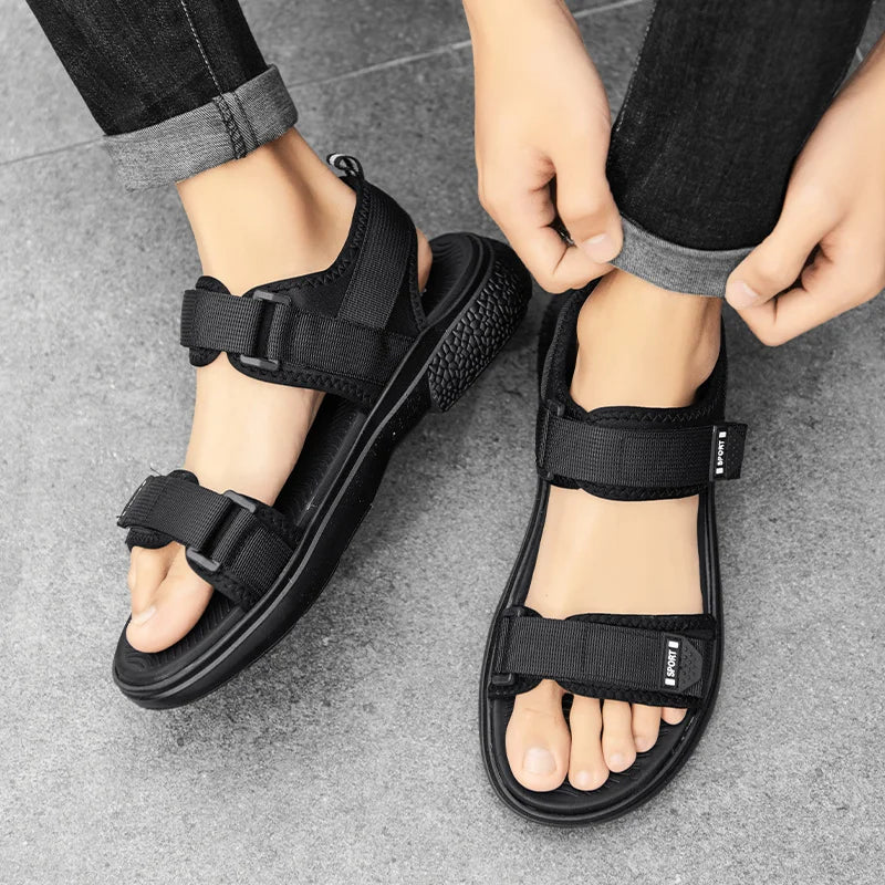A Pair of Non-Slip Men's Sandals for Summer New Wear-Resistant Breathable Simple White-Soled Men's Business Beach Shoes
