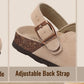Crestar Women's Suede Clogs with Adjustable Strap Fashion Cork Footbed Genuine Leather Mules Outdoof New Slip on Potato Shoes