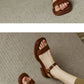 2025 Summer Women Sandals Low Heels Basic Genuine Leather Concise Office Plus Size 35-42 Ladies Casual Outdoor Shoes