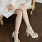 Summer Ladies Platform High Heels Cute Bow Lace Princess Mary Jane Lolita Shoes Blue Purple Party  Dress Pumps Big size 33 43