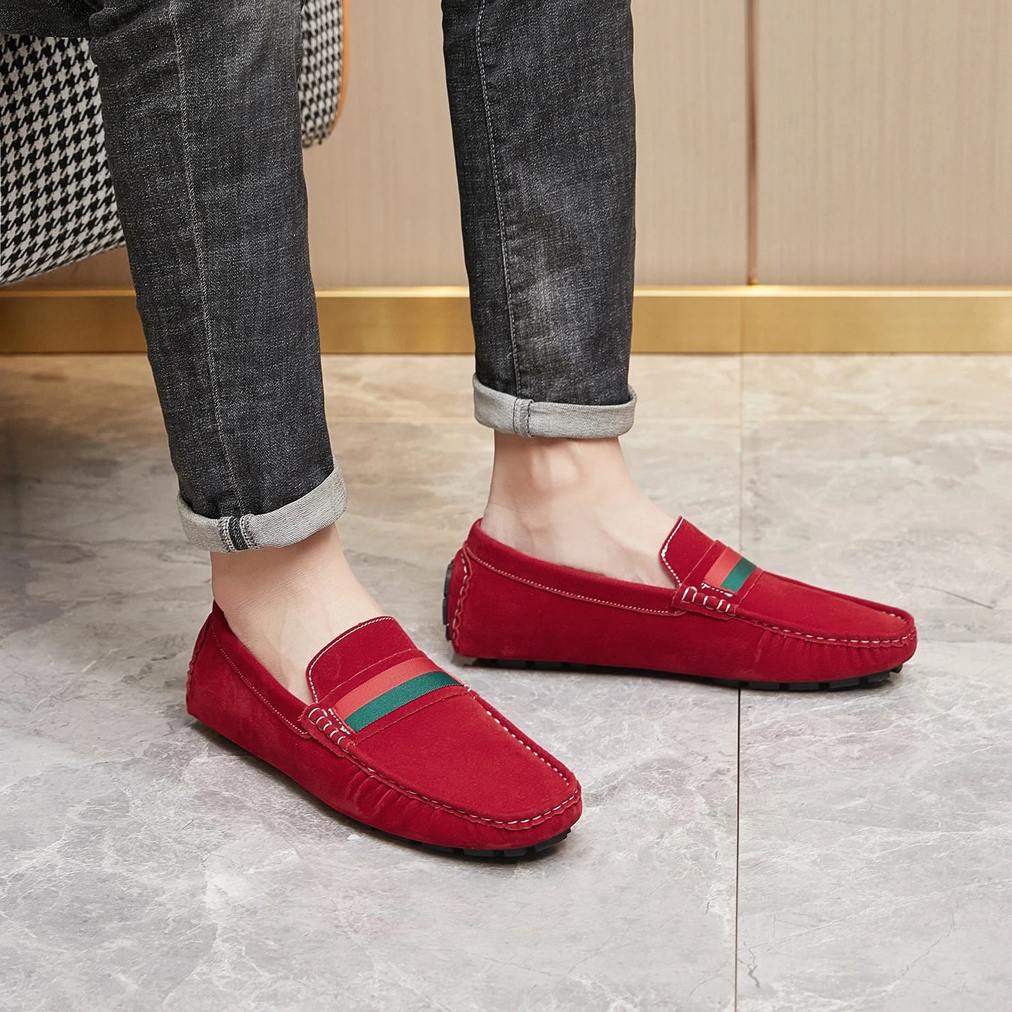 Men Suede Loafers | Comfortable Slip on Moccasins