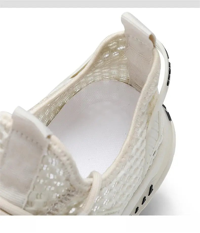 Men's Shoes Summer Hollow Mesh Breathable Shoes Men Casual Sports Running Sneakers Fashion Comfortable Mens Beach Shoes