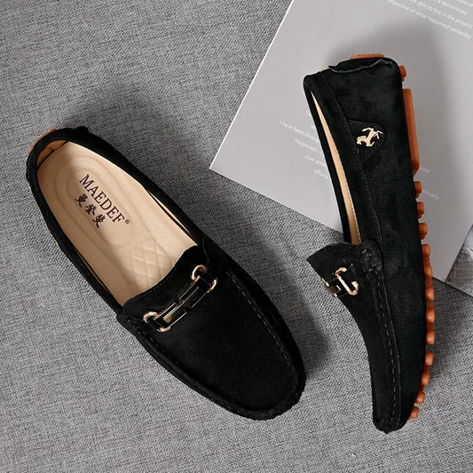 Suede Loafers Men Moccasins Shoes |  Men Suede Leather Loafers Shoes