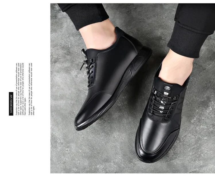 Invisible Height Increasing Leather Shoes