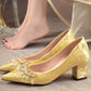 Pointed Toe with Crystals Rhinestone Wedding Bride Shoe Formal Woman Pumps Shoes for Women Diamond Medium Heels Casual Vacation