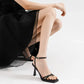 2025 designer women's new fashion letter high heels black super high heels stilettos lace-up sandals for women