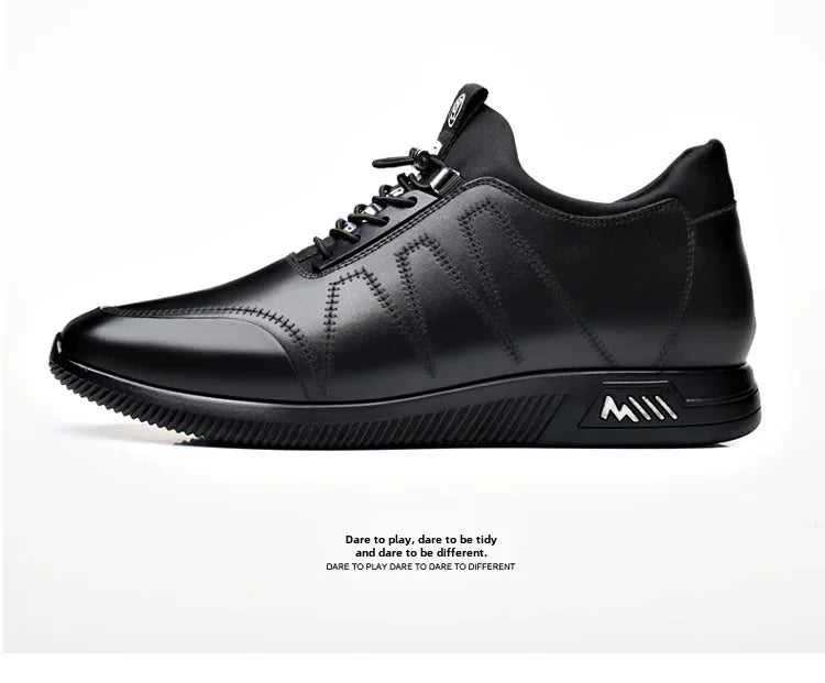 Invisible Height Increasing Leather Shoes