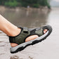 Sandals for Men's Summer New Cowhide Casual Beach Shoes, Genuine Leather for Men's Anti Slip Middle-aged Sandals and Slippers