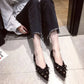 Pointed Toe Woman Flats White with Bow Shoes for Women