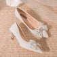 Pumps with Bow on Heeled Wedding Bride Shoe High Heels Shoes for Women Pointed Toe Woman PumpsLoafers Stilito Beau Today Lastest