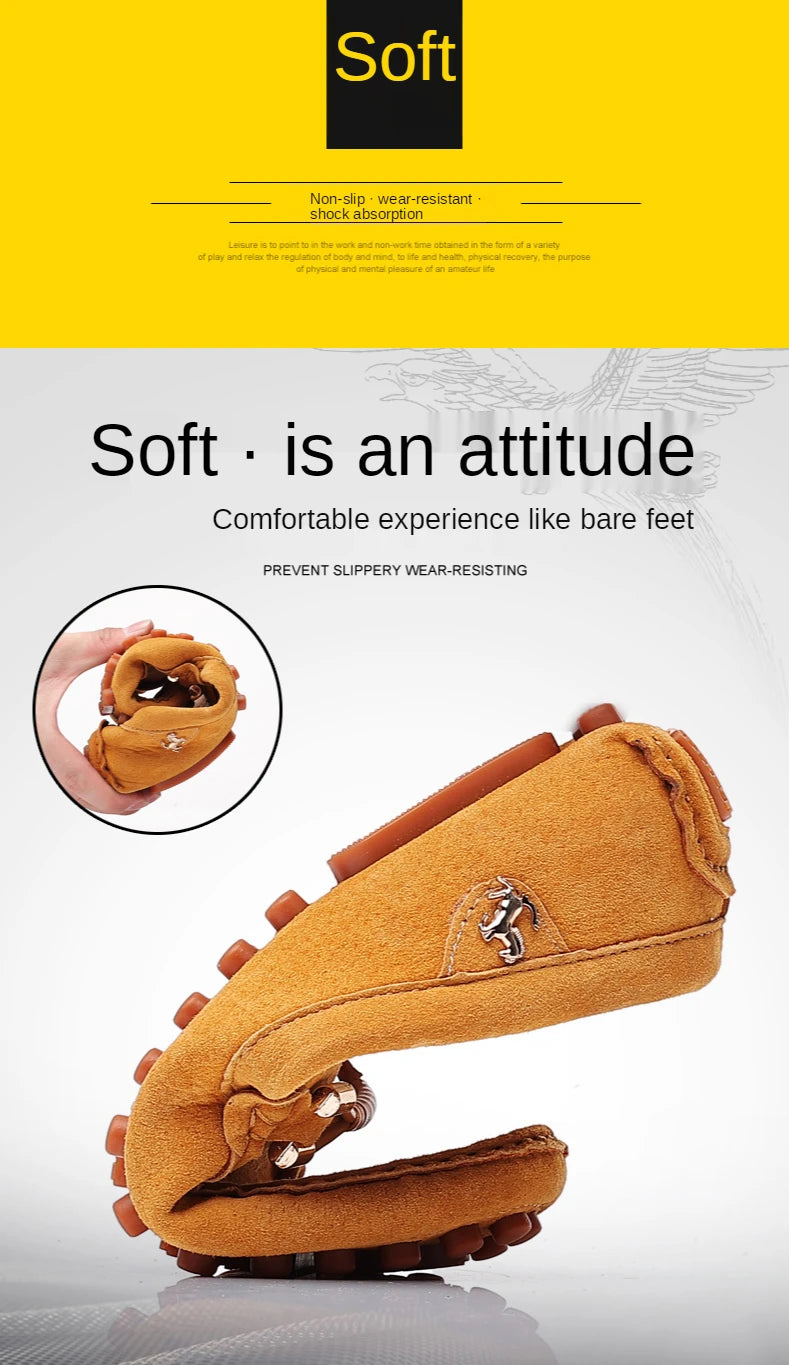 Men Suede Leather Loafers Shoes | Slip on Non-slip Driving Loafers for Men