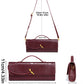Burgundy bag cherry red envelope wine red envelope upscale new handbag European and American fashion crocodile flip hand organ b