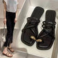 Women Slipper Woman Summer Flat Heel Roman Shoes Low Heels Sandals Footwear 2024 Women's Gladiator Open Toe Beach Ladies