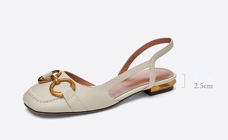 Retro Women Sandals Fashion Low-heeled Shoes Slingback Suede Office Ladies Shoes High Quality Elegant Slip on Woman Flat Sandals