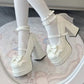 Bow Women Heeled Sandals Platform Mary Jane Shoes Woman Summer 2025 Trend Lolita Elegant Dress Chunky Pumps Zapatillas De Mujer
