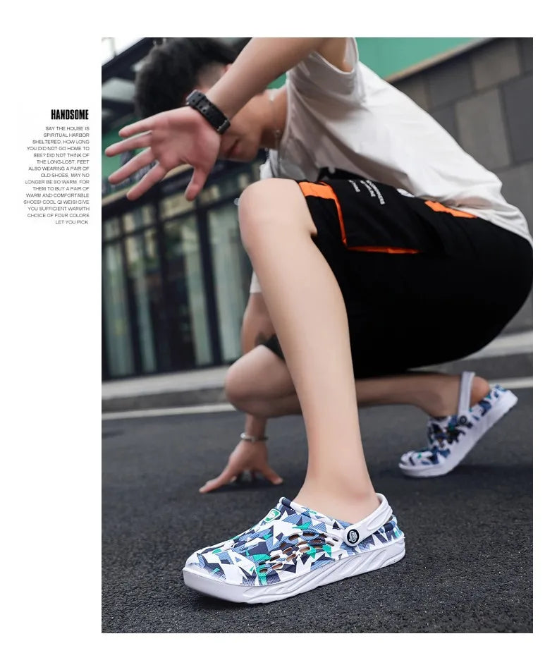 Summer Men Sandals | Light EVA Men's Casual Shoes | Hole Shoes Clogs | Outdoor Male Beach Flat Slippers