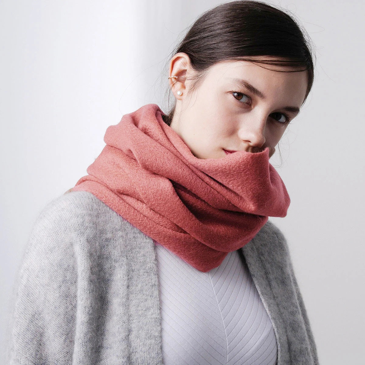Solidlove 100% Wool Winter Scarf | Women's Fashion Cashmere Poncho Wrap | Elegant Scarves for Ladies | EnigmaParis