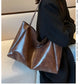 Women Tote Bag Fashion Underarm Pouch Large Capacity Soft Pu Leather Shoulder Bag Retro Crossbody Bag Casual Portable BucketBags