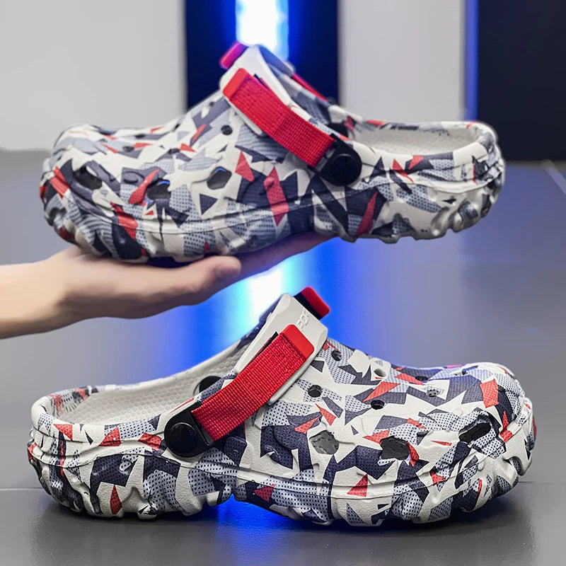 New Men's Clogs Slippers Sandal | Men Garden Shoes | Flat Camouflage Sandals | Male Sneakers Outdoor Flip Flops | Home Clogs