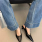 Summer Pointed Toe Women Sandals Fashion Singbacks Mules Shoes Ladies Elegant Low Heel Stripper Party Sandalias