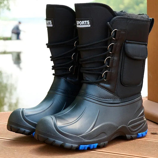 Winter Men's Outdoor Boots Warm Waterproof Snow Boots for Men Fishing Men's Non-slip Hiking Boots Male Sneakers Work