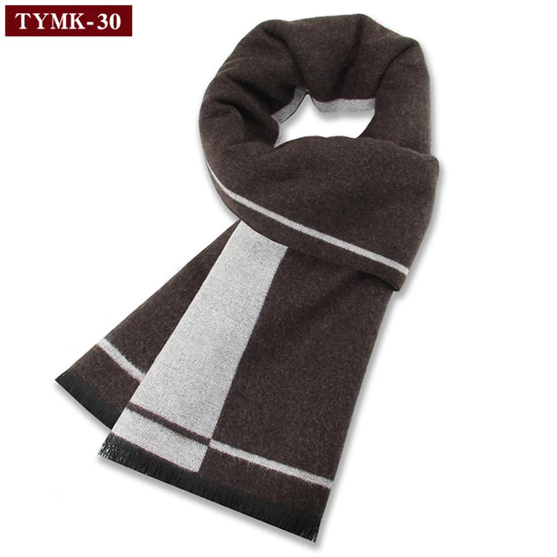 Luxury Wool Scarf for Men | Winter Warm Cashmere Silk Plaid Pashmina Shawl | EnigmaParis