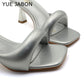 Black Red High Heel Sandals Women Open Toe Slingback Sandals Female Pumps Square Toe Summer Simple Designer Heeled Sandals